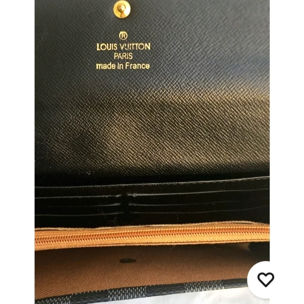 New Vintage LOUIS VUITTON Porte Monnaie Credit Wallet Damier Leather N61725 Grey